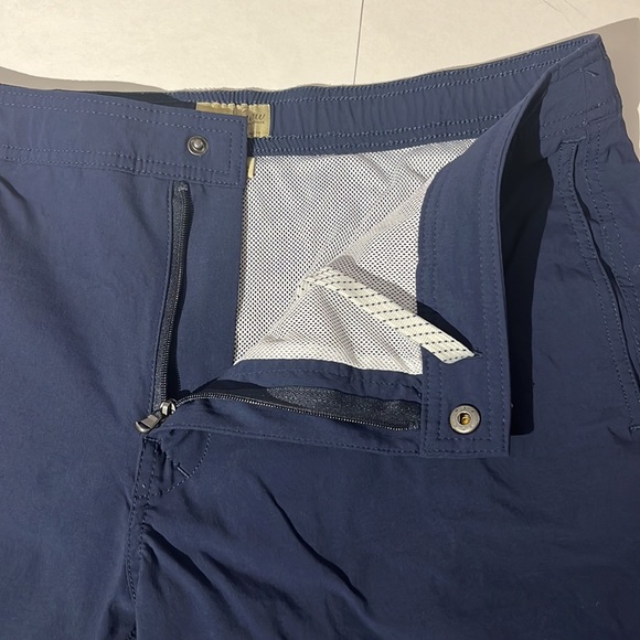 J. Crew mens swim trunks sz 34 navy w/ pockets drawstringer and liner shorts - Picture 3 of 7